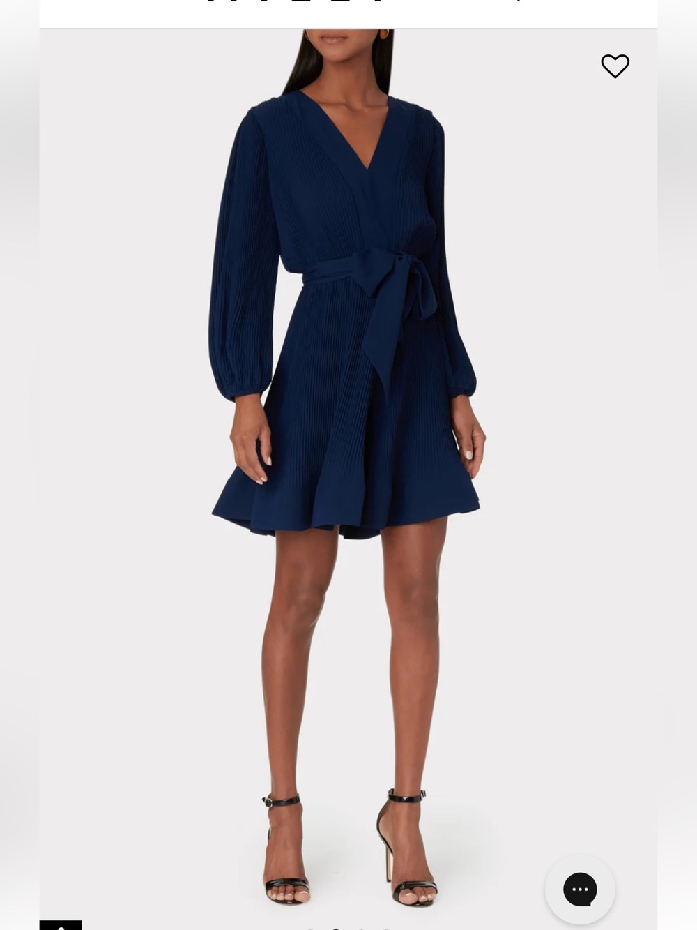 Milly Navy V-Neck Long-Sleeve Tie-Waist Dress